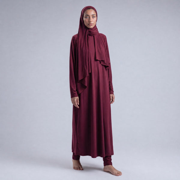 BURKINI LONG (5 pieces) - BURGUNDY